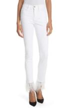 Women's Frame Le High Straight Feather Hem Jeans - White