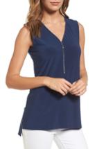 Women's Chaus Zip Front Top - Blue