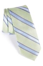 Men's Nordstrom Men's Shop Stripe Silk Skinny Tie, Size - Green