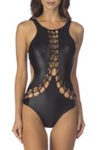 Women's Kenneth Cole Lattice Cutout One-piece Swimsuit