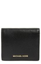 Women's Michael Michael Kors 'mercer' Leather Card Case - Black