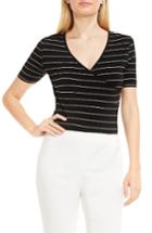 Women's Vince Camuto Stripe Surplice Bodysuit
