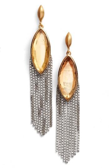 Women's Dean Davidson Ornate Semiprecious Stone Fringe Earrings