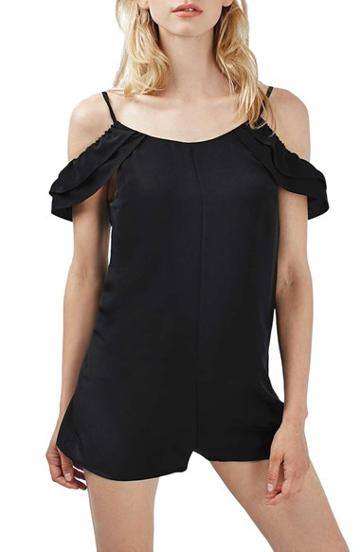 Women's Topshop Strappy Ruffle Romper