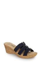 Women's Tuscany By Easy Street Andrea Wedge Slide N - Blue
