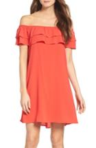 Women's Mary & Mabel Off The Shoulder Ruffle Dress - Coral