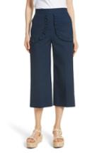Women's Red Valentino Ruffle Pocket Crop Pants Us / 38 It - Blue