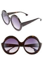 Women's Alice + Olivia Stacey 56mm Round Gradient Lens Sunglasses - Dark Tortoise