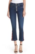 Women's Veronica Beard Button Hem Baby Boot Jeans - Blue