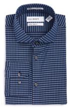 Men's Calibrate Extra Trim Fit Non-iron Check Stretch Dress Shirt - 32/33 - Blue