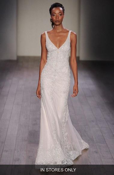 Women's Lazaro Beaded V-neck Slip Gown