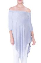 Women's Olian Off The Shoulder Maternity Tunic /small - Grey
