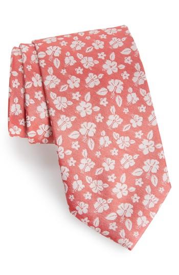 Men's Southern Tide East Bay Hibiscus Silk Tie, Size - Purple