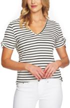 Women's Cece Stripe Rib Knit Top - White
