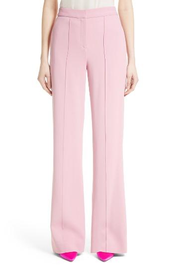 Women's Adam Lippes Stretch Cady Wide Leg Trousers - Pink