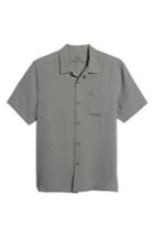 Men's Tommy Bahama Royal Bermuda Standard Fit Silk Blend Camp Shirt, Size - Grey
