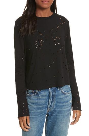 Women's Twenty Waverly Perforated Crop Tee - Black