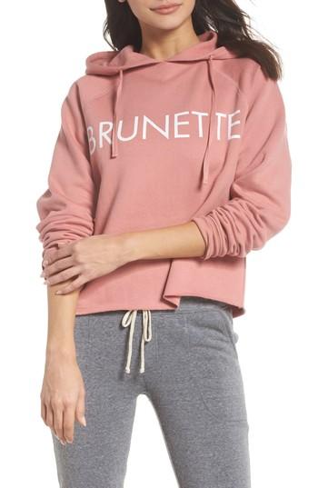 Women's Brunette The Label Brunette Raw Hem Hoodie /small - Coral