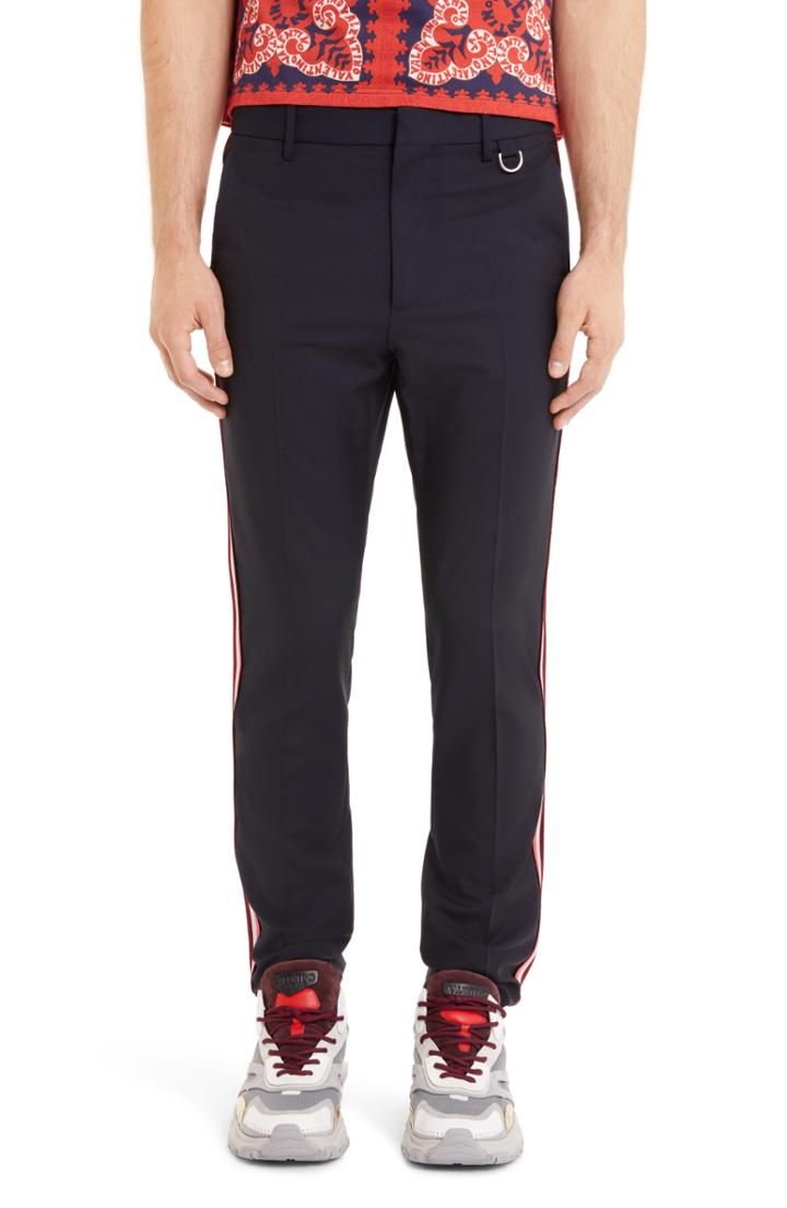 Men's Valentino Side Stripe Pants Eu - Blue