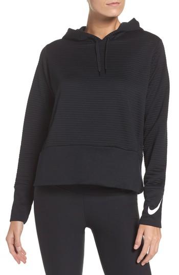 Women's Nike Dry Ribbed Hoodie - Black