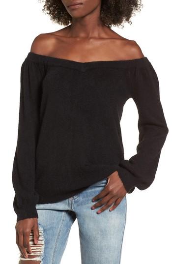 Women's Bp. Off The Shoulder Sweater - Black