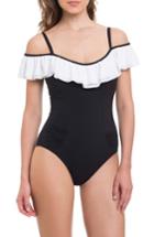Women's Profile By Gottex Off The Shoulder One-piece Swimsuit - Black