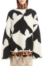 Women's Dries Van Noten Geo Intarsia Alpaca & Merino Wool Blend Sweater - Ivory