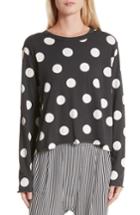 Women's The Great. The Long Sleeve Crop Dot Print Tee