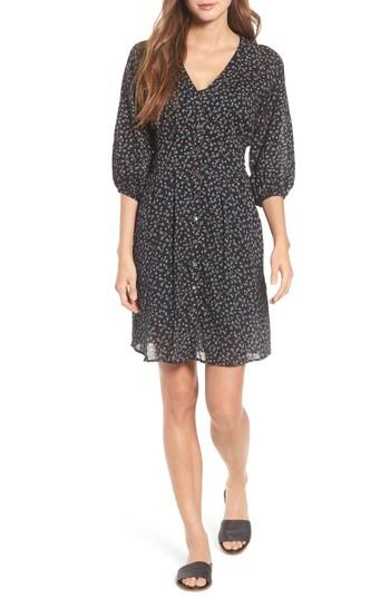 Women's Velvet By Graham & Spencer Printed Cotton Voile Dress - Black