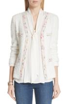 Women's St. John Collection Flagged Textural Knit Jacket - White