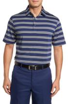 Men's Bobby Jones Xh2o Wren Heather Stripe Polo - Blue