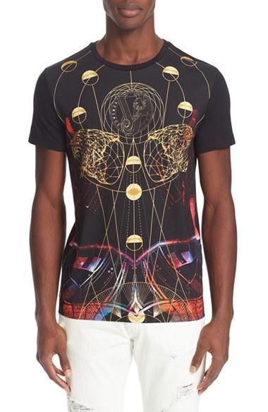 Men's Versace Jeans Tiger Print T-shirt - Black