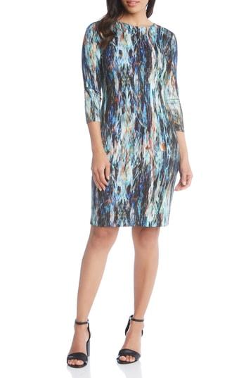 Women's Karen Kane Abstract Print Sheath Dress - Blue/green