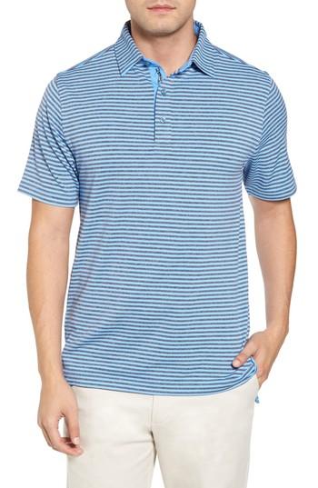 Men's Bobby Jones Xh2o Tranquil Stripe Jersey Polo - Blue
