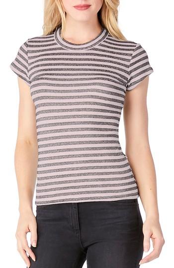 Women's Michael Stars Stripe Crewneck Top, Size - Pink