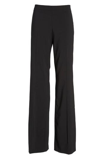 Petite Women's Boss Tulea Bootcut Stretch Wool Suit Trousers P - Black