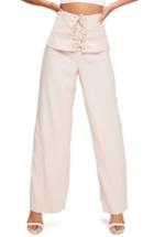 Women's Missguided Corset Waist Crepe Pants Us / 8 Uk - Pink