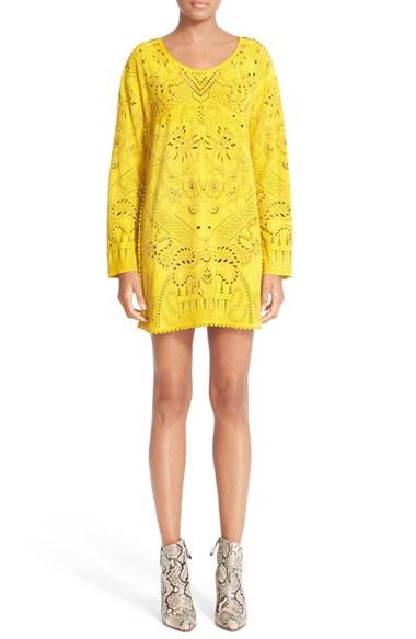 Women's Roberto Cavalli Laser Cut Suede Dress