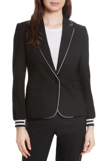 Women's Helene Berman Piped Jersey Blazer - Black