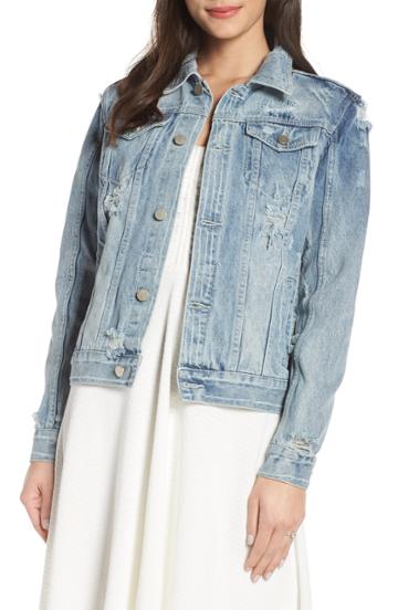 Women's Chosen By One Day Wifey Embellished Denim Jacket - Blue