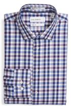 Men's Calibrate Trim Fit Non-iron Check Stretch Dress Shirt .5 32/33 - Purple