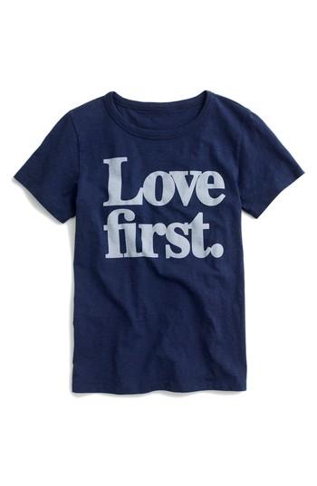 Women's J.crew Love First Tee, Size - Blue