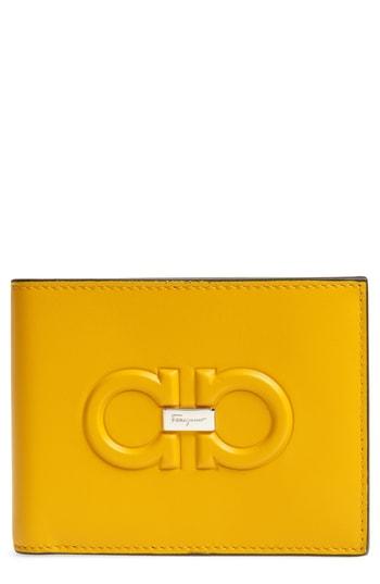 Men's Salvatore Ferragamo Firenze Logo Leather Wallet - Yellow