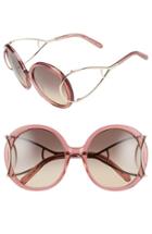 Women's Chloe 'jackson' 56mm Round Sunglasses - Antique Rose