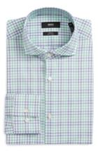 Men's Boss Slim Fit Easy Iron Check Dress Shirt .5 - - Green