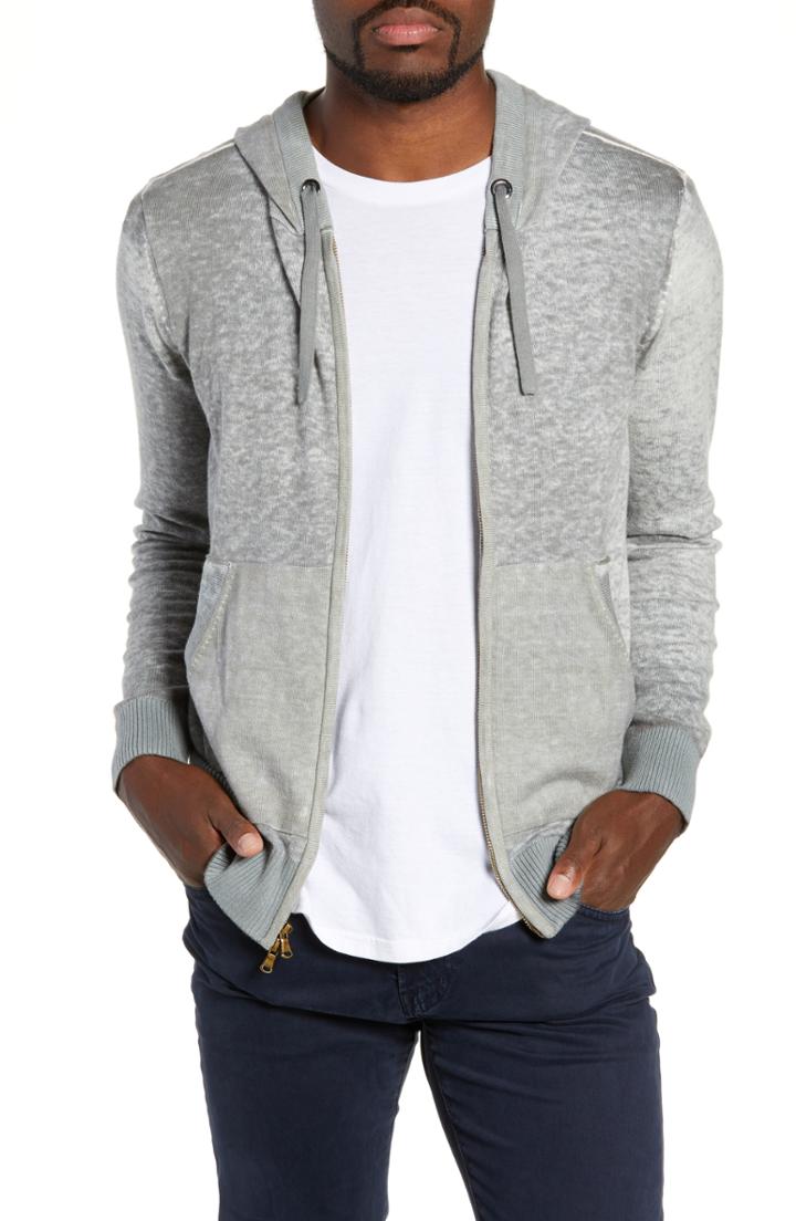 Men's Mills Supply Kruse Rev Print Cash Hooded Zip Sweatshirt - Grey