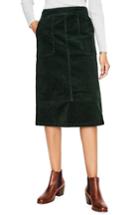 Women's Boden Patch Pocket Corduroy Midi Skirt - Green