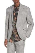 Men's Topman Skinny Fit Check Suit Jacket 32 - Beige