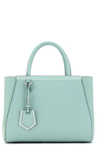 Fendi 'petite 2jours Elite' Leather Shopper - Blue