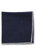 Men's Eleventy Flannel Wool Pocket Square, Size - Blue